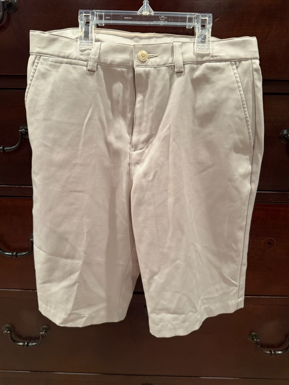 PGA Tour Cream Classic Flat-Front Shorts